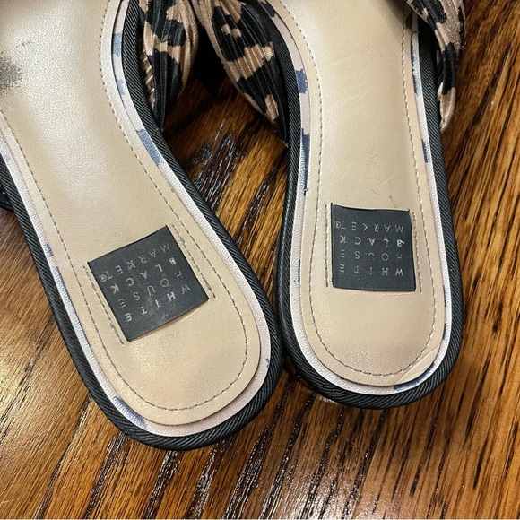 White House Black Market Ruffled Cheetah Leopard Print Sandals - Picture 2 of 4